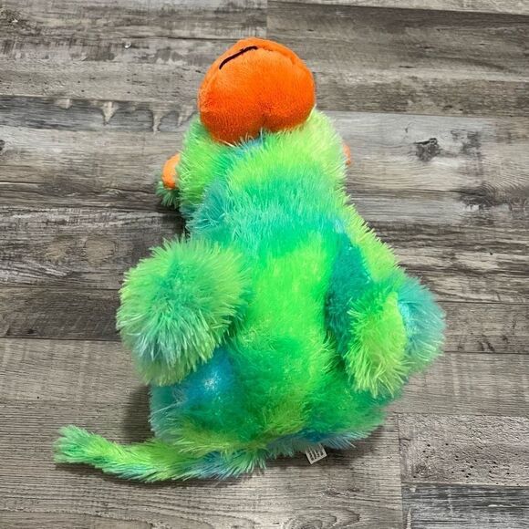 Neon green and orange stuffed monkey - Picture 7 of 16
